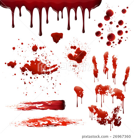 Blood Spatters Realistic Bloodstain Patterns Set  26967360