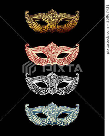 Beautiful set mask of lace. Mardi Gras vector 26967431