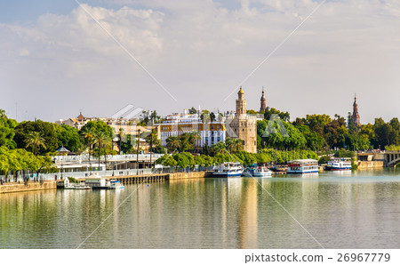 View of the Torre del Oro, a tower in Seville 26967779