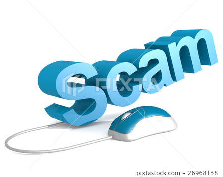 Scam word with blue mouse Scam word with blue mouse 26968138