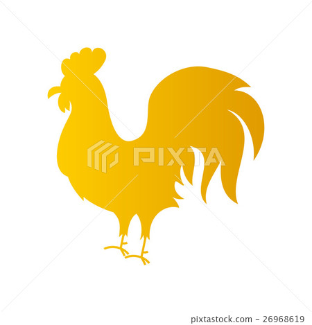Gold Rooster Silhouette Gold Rooster Silhouette 26968619