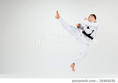 The karate man with black belt 26968836