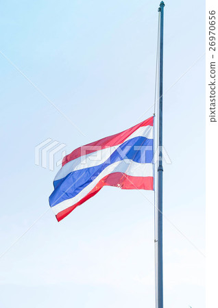 Lowering the flag at half-mast to mourn Lowering the flag at half-mast to mourn 26970656