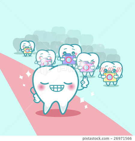 happy cartoon tooth with paparazzi happy cartoon tooth with paparazzi 26971566