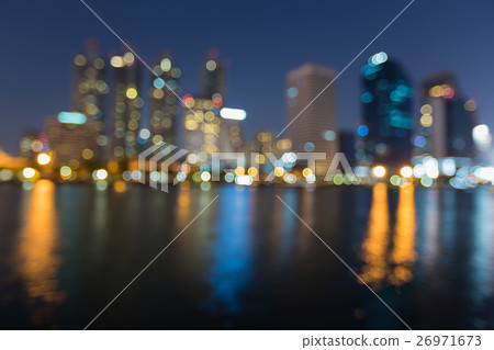 City blurred lights water front City blurred lights water front 26971673