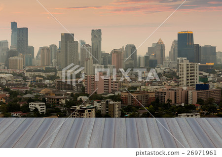 Aerial view city office building downtown 26971961
