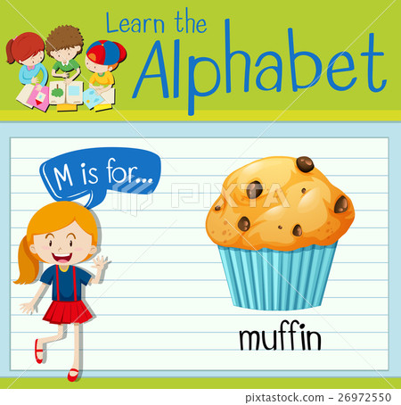 Flashcard letter M is for muffin 26972550