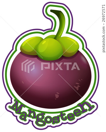Label design with word mangosteen Label design with word mangosteen 26972571