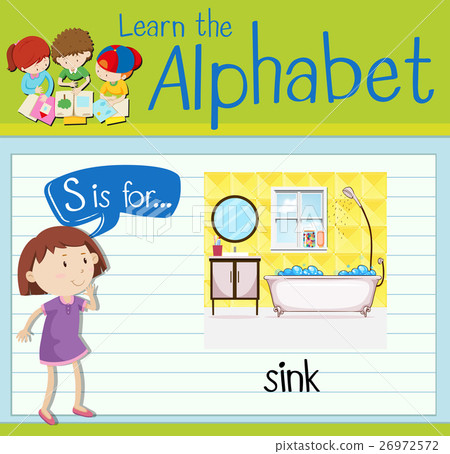 Flashcard letter S is for sink Flashcard letter S is for sink 26972572