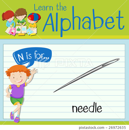Flashcard letter N is for needle 26972635