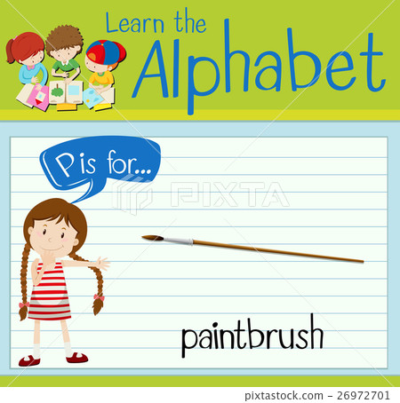 Flashcard letter P is for paintbrush - Stock Illustration [26972701 ...