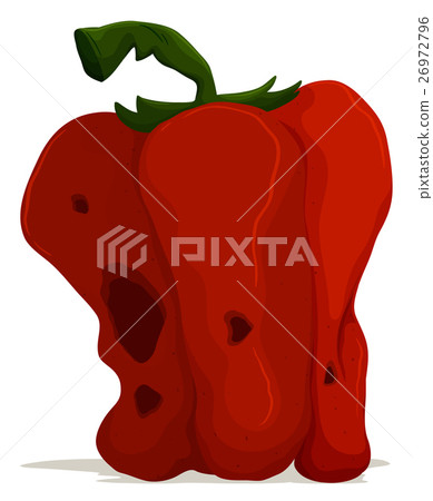 Rotten bell pepper on white background Rotten bell pepper on white background 26972796