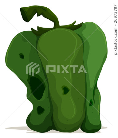 Rotten green capsicum on white background Rotten green capsicum on white background 26972797