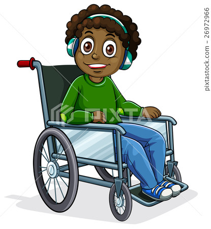 African American boy on wheelchair African American boy on wheelchair 26972966
