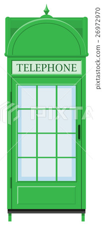 Classic design of telephone booth in green color Classic design of telephone booth in green color 26972970