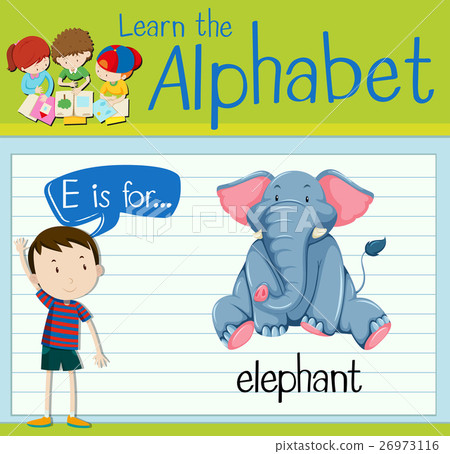 Flashcard letter E is for elephant 26973116