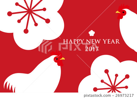 新年卡2017年明信片模板公雞 26973217