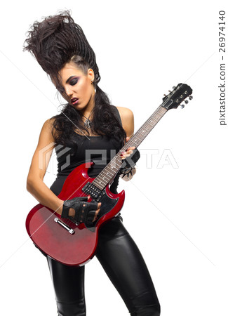Young woman hard rock artist Young woman hard rock artist 26974140