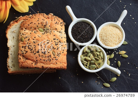 Whole wheat bread and sesame Whole wheat bread and sesame 26974789