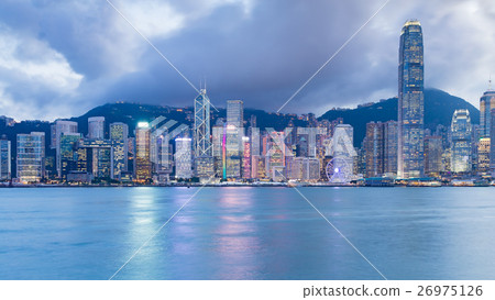 Hong Kong business area over Victoria Bay Hong Kong business area over Victoria Bay 26975126