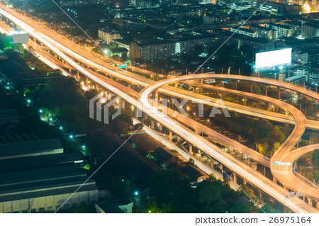 Highway overpass night view Highway overpass night view 26975164