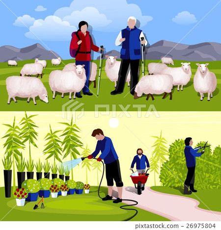 Farmers Gardeners 2 Horizontal Flat Banners Set Farmers Gardeners 2 Horizontal Flat Banners Set 26975804