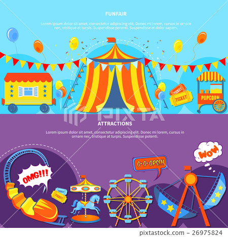 Funfair and attractions 2 flat banners Funfair and attractions 2 flat banners 26975824