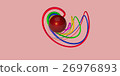 Multicolored decorative balls. 3D illustration 26976893
