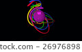 Multicolored decorative balls. 3D illustration 26976898