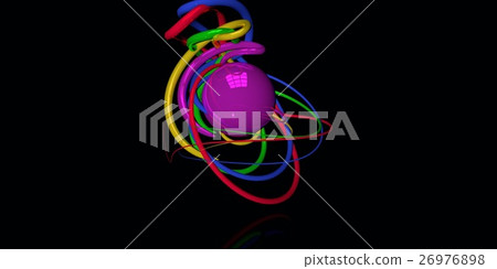 Multicolored decorative balls. 3D illustration Multicolored decorative balls. 3D illustration 26976898
