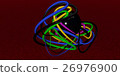 Multicolored decorative balls. 3D illustration 26976900