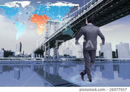 Busienssman in world transportation concept 26977937