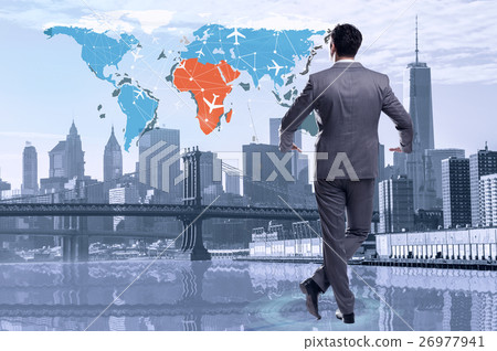 Busienssman in world transportation concept 26977941