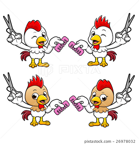 Hairdresser Chicken Character Design Stock Illustration