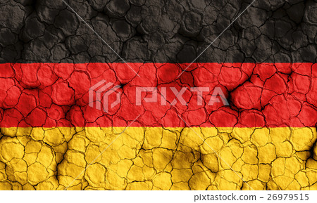 German flag closeup texture background on dry cracked soil (high resolution 3D CG rendering ∕ coloring illustration) famine drought natural disaster German flag closeup texture background on dry cracked soil (high resolution 3D CG rendering ∕ coloring illustration) famine drought natural disaster 26979515