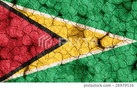 Gayana flag closeup texture background on dry cracked soil (high resolution 3D CG rendering ∕ coloring illustration) famine drought natural disaster Gayana flag closeup texture background on dry cracked soil (high resolution 3D CG rendering ∕ coloring illustration) famine drought natural disaster 26979516