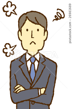 A young salaryman sighing A young salaryman sighing 26981689