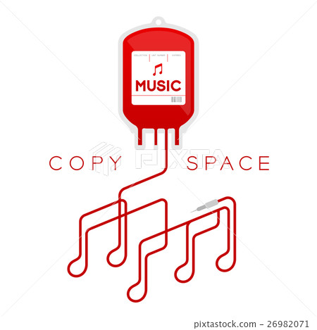 Blood bag type music red color and music note Blood bag type music red color and music note 26982071
