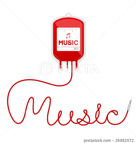 Blood bag type music red color and music text 26982072