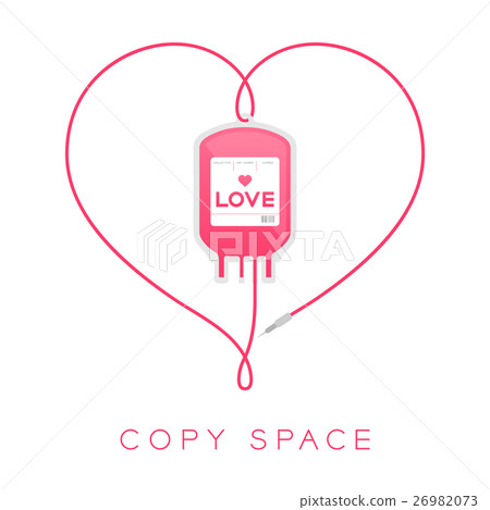 Blood bag type love pink color and heart shape 26982073