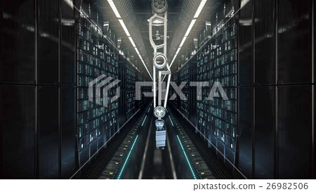 future computer server farm. 3d illustration 26982506
