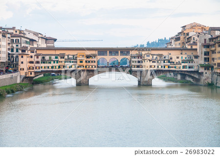 view of Ponte Vecchio in Florence city in twilight view of Ponte Vecchio in Florence city in twilight 26983022