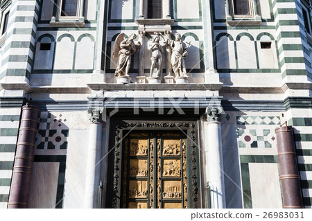 wall of baptistery with East doors in Florence wall of baptistery with East doors in Florence 26983031