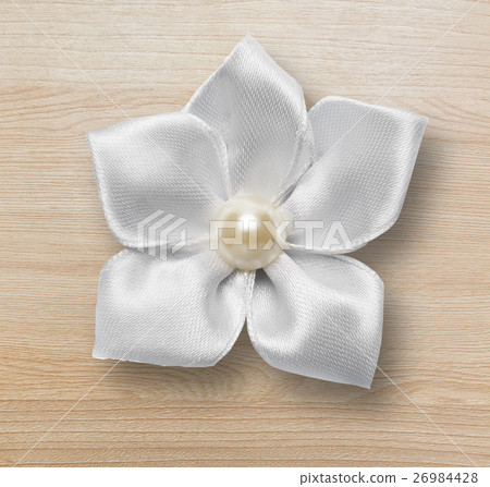 White textile decorative flower 26984428