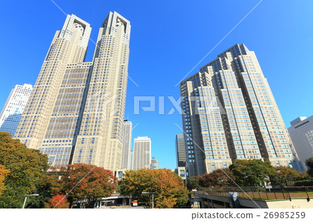 The Tokyo Metropolitan Government Office under the clear weather (the first government building and the second government building) The Tokyo Metropolitan Government Office under the clear weather (the first government building and the second government building) 26985259