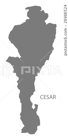 Cesar Colombia Map in grey Cesar Colombia Map in grey 26986524