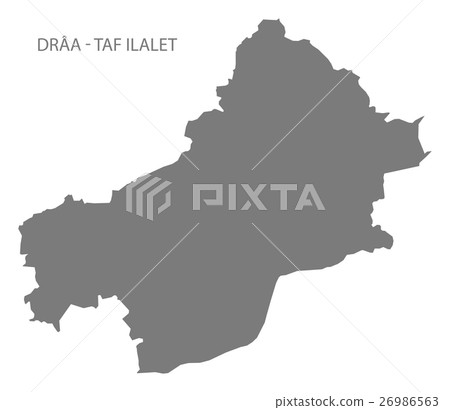 Draa - Taf Ilalet Morocco Map grey 26986563