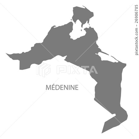 Medenine Tunisia Map grey 26986785