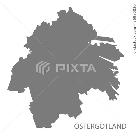 Ostergotland Sweden Map grey 26986830