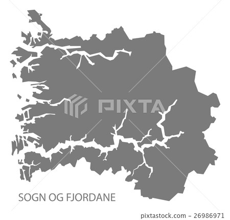 Sogn og Fjordane Norway Map grey Sogn og Fjordane Norway Map grey 26986971